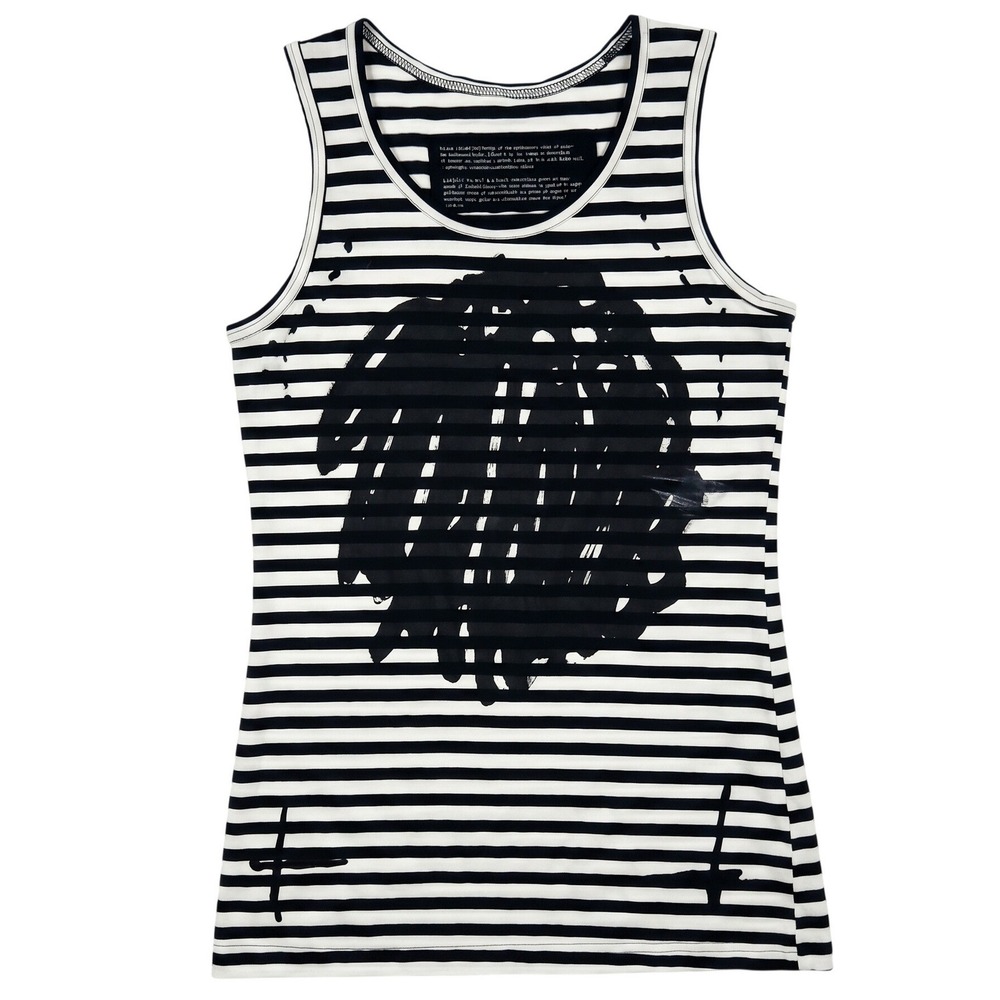 RUNDHOLZ Black Label Striped Graphic Tank Medium Sleeveless Avant-Garde $175